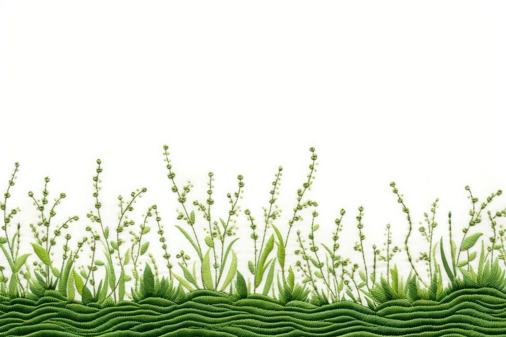 Embroidery of a grass border backgrounds outdoors nature.