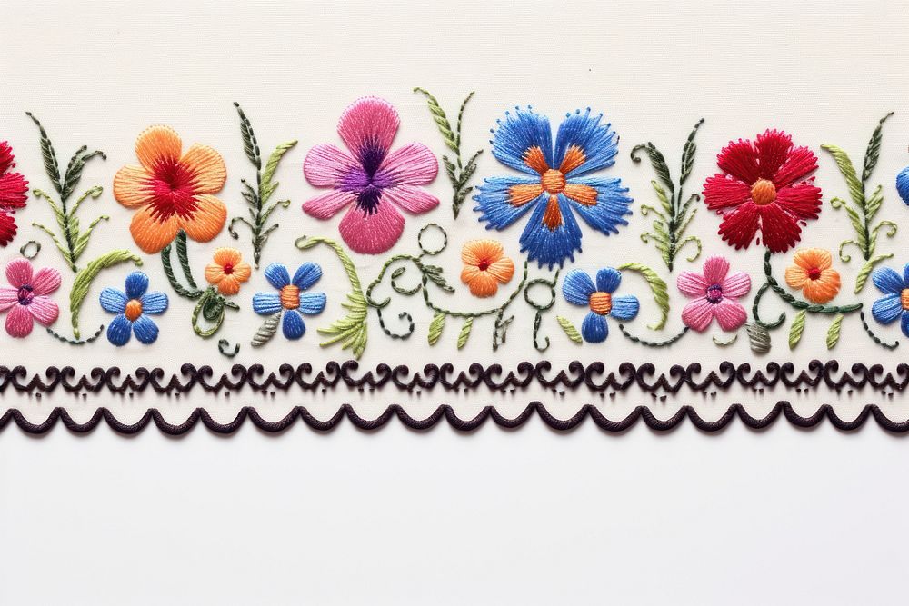 Embroidery of a hand border backgrounds pattern creativity.