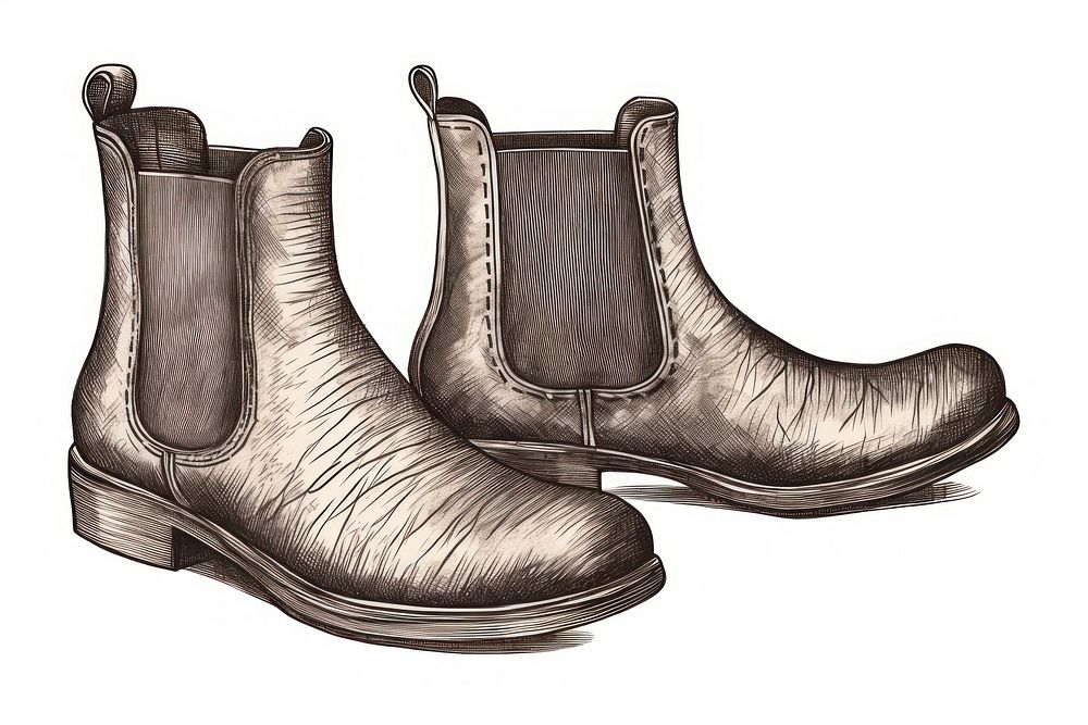  Chelsea boots footwear drawing sketch. AI generated Image by rawpixel.