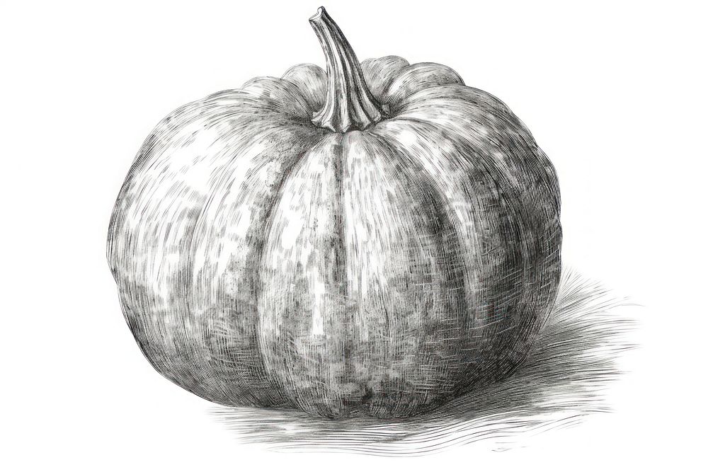  Halloween pumpkin drawing sketch vegetable. AI generated Image by rawpixel.