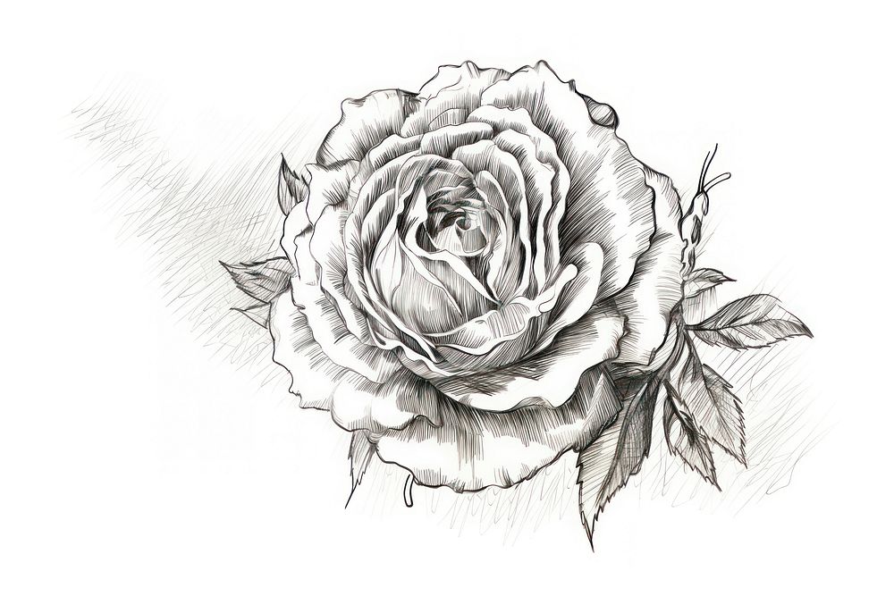  Rose bouquet drawing sketch flower. AI generated Image by rawpixel.