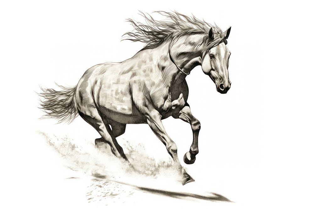  Running horse drawing sketch animal. AI generated Image by rawpixel.