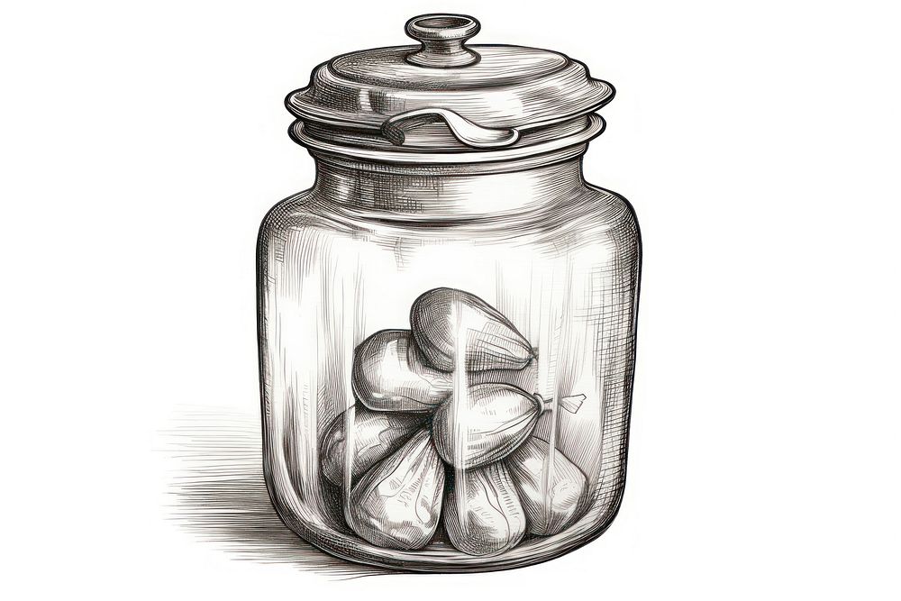  Vintage candy jar drawing sketch illustrated. AI generated Image by rawpixel.