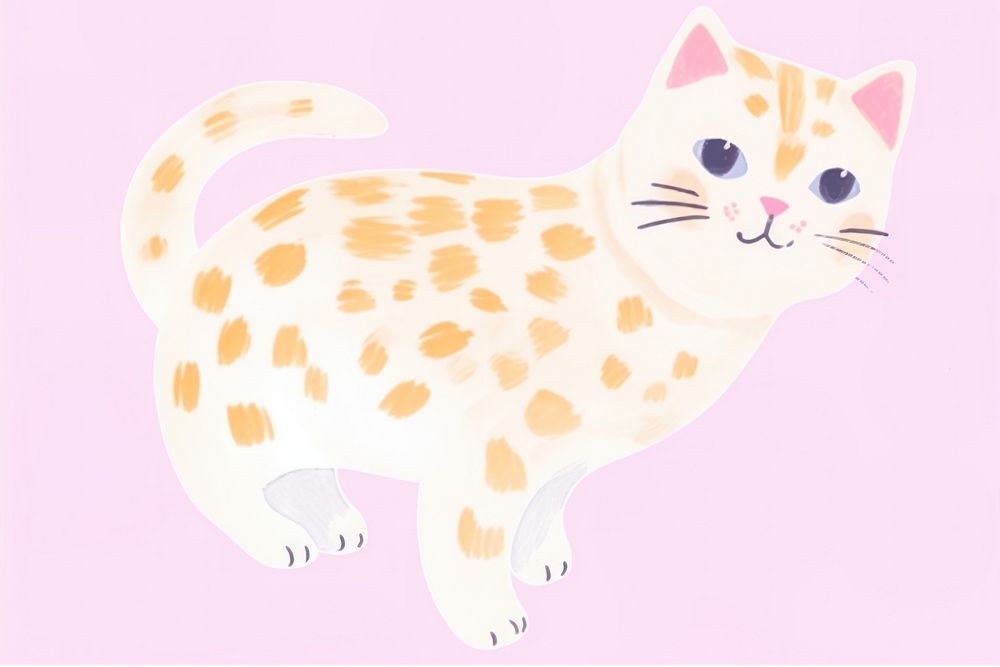 Baby cat drawing animal mammal. AI generated Image by rawpixel.