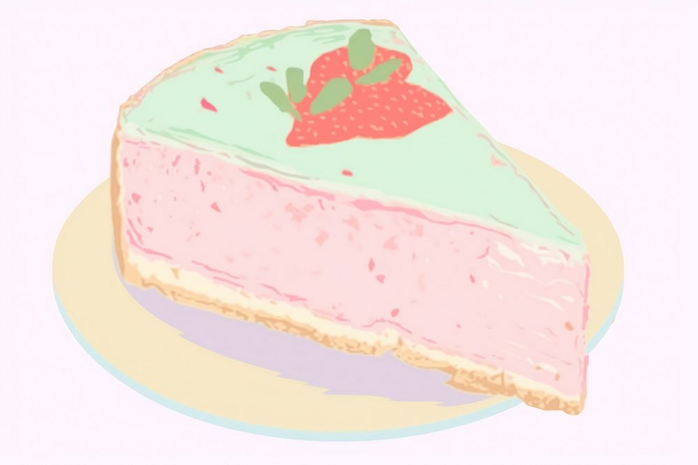 One cheesecake dessert berry food. AI generated Image by rawpixel.