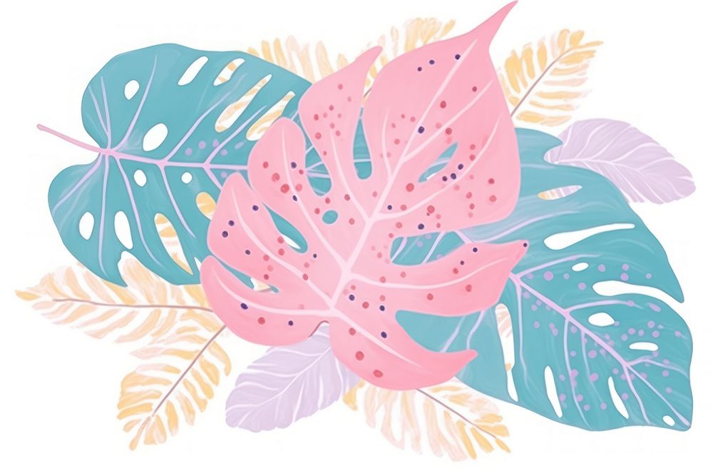 Leaf backgrounds pattern drawing. AI generated Image by rawpixel.