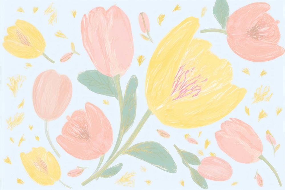 Yellow tulip backgrounds abstract painting. AI generated Image by rawpixel.