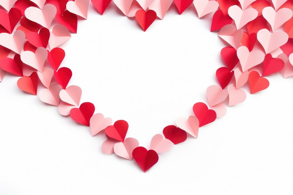 Heart shape border backgrounds petal white background. AI generated Image by rawpixel.