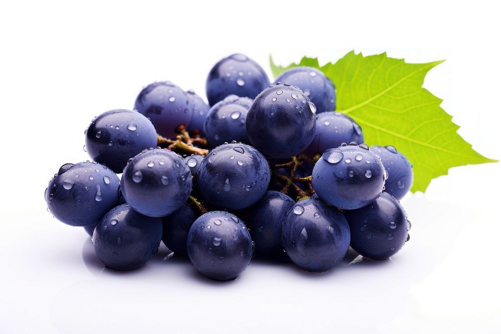 Grapes bunch blueberry fruit plant.