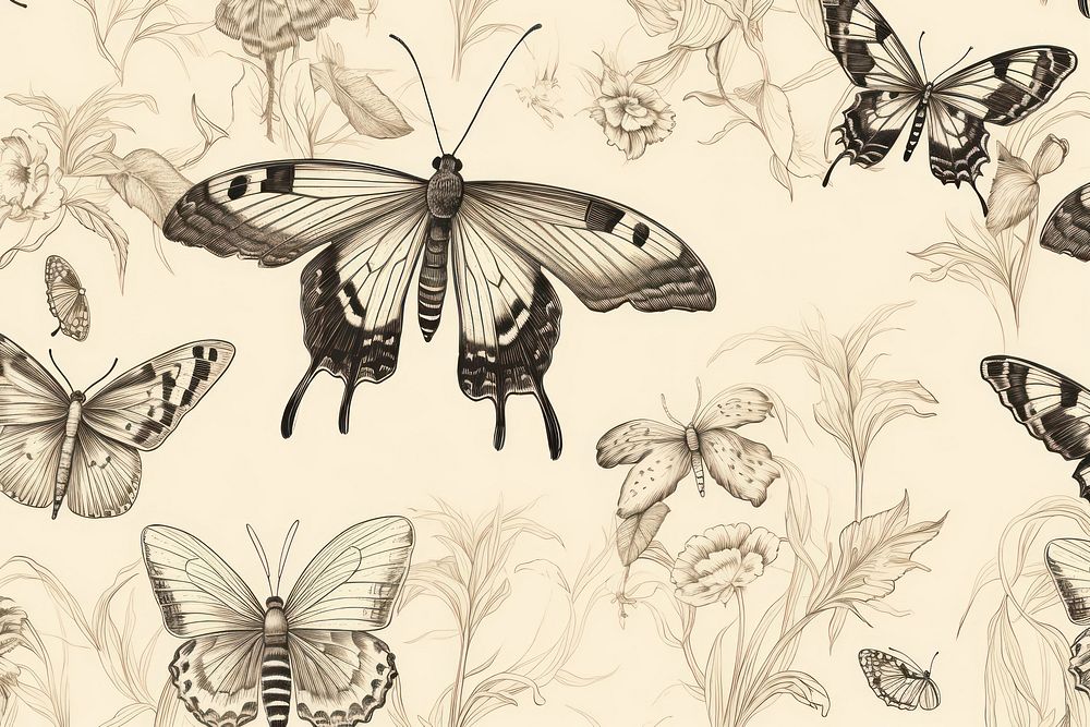 Moth butterfly wallpaper drawing.