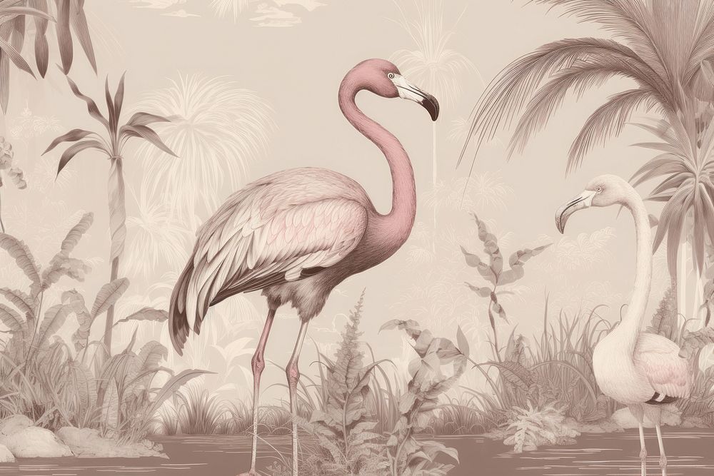 Ostrich flamingo animal bird.