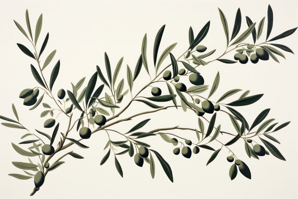 Olive branches plant leaf tree.
