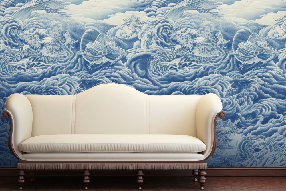 Ocean and wave wall architecture wallpaper.