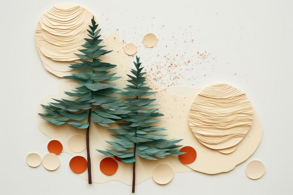 Pine art plant paper.