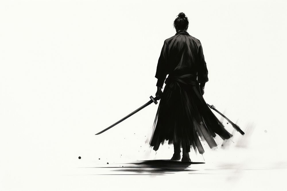 Samurai silhouette weapon adult.