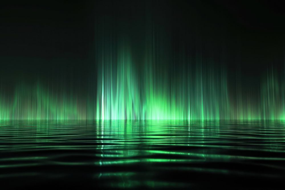 Effect green aurora sunlight reflections backgrounds abstract nature.