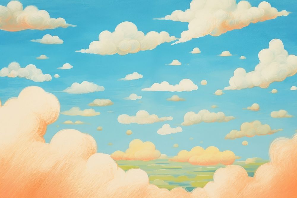 Sky clouds painting outdoors pattern.