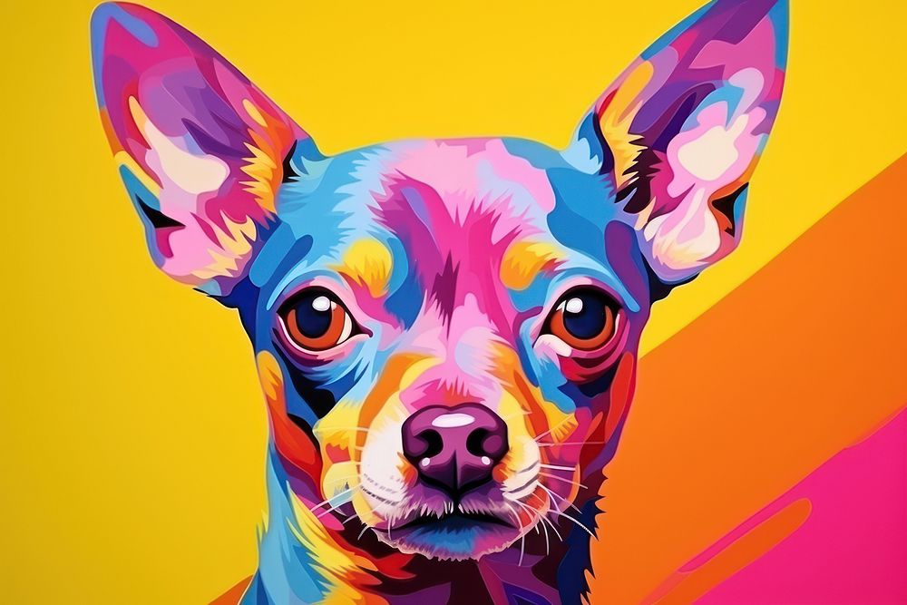 Surrealism painting of dog art chihuahua mammal.