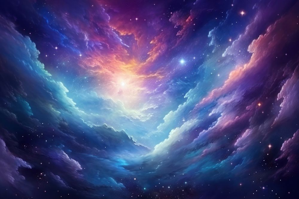Surrealism painting of galaxy backgrounds astronomy universe.