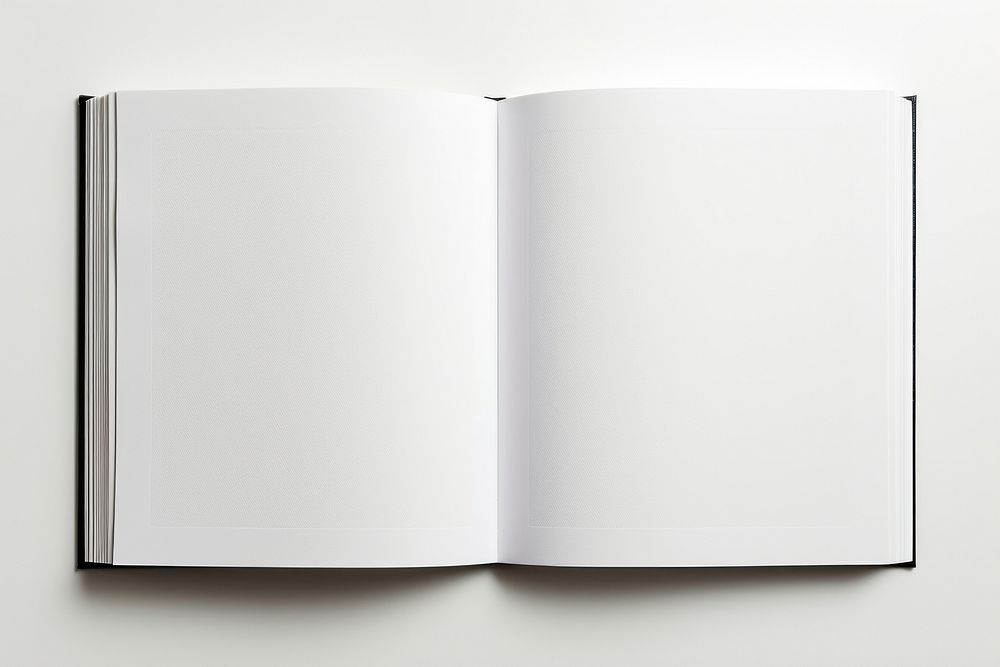 White blank photo album publication paper page.