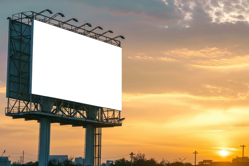 Billboard lighting sunset sky.