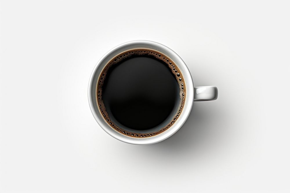 Black coffee drink cup mug.