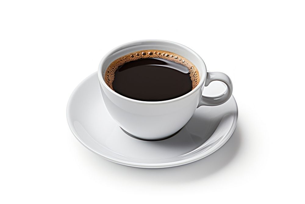 Black coffee saucer drink cup.