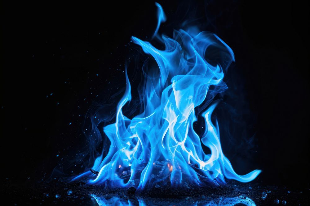 Blue Fire flame fire bonfire blue.