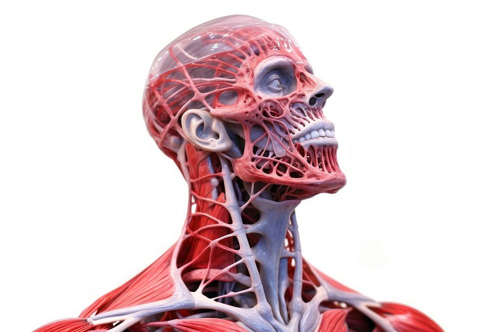 Human anatomy white background fracture portrait.