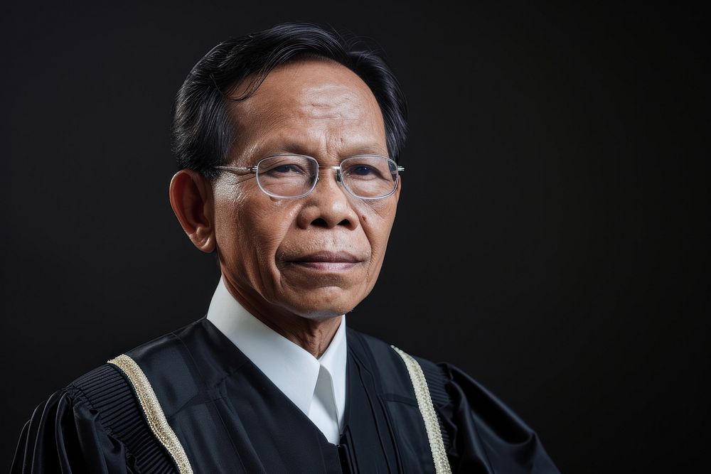 Laos male judge portrait glasses adult.