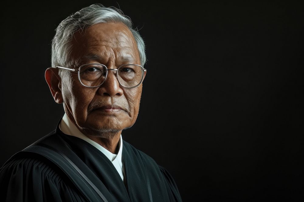 Laos male judge portrait glasses adult.