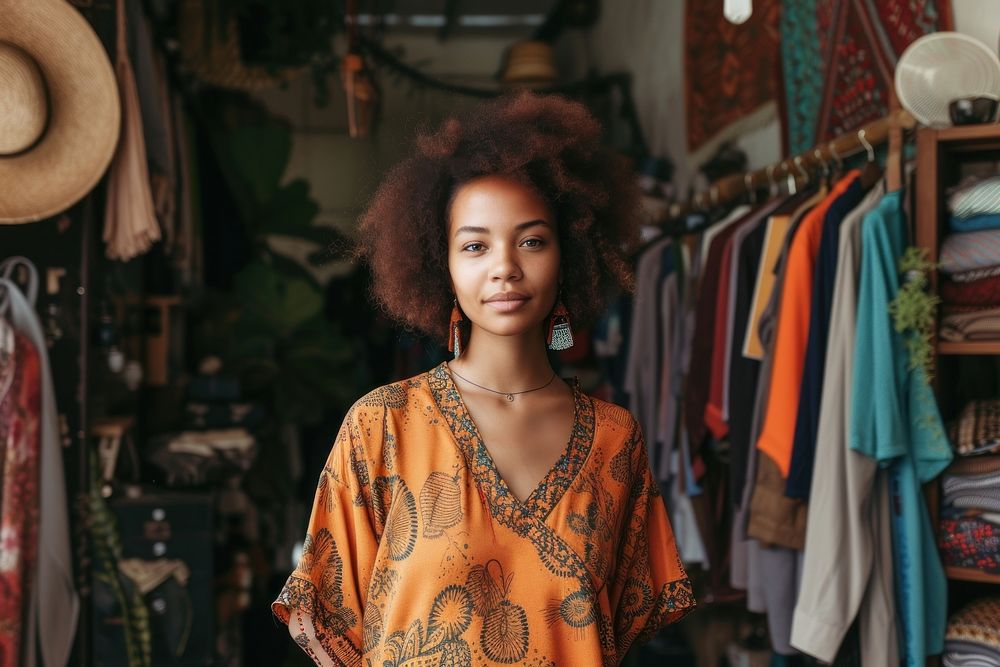 Multi ethnic fashion designer at minimal clothe shop individuality consumerism hairstyle.