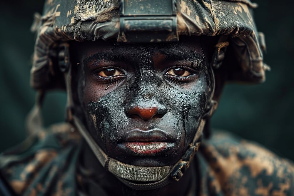 Multi ethnic soldier military portrait adult.