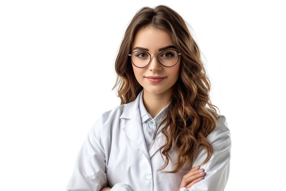 Pharmacy technician portrait glasses adult.