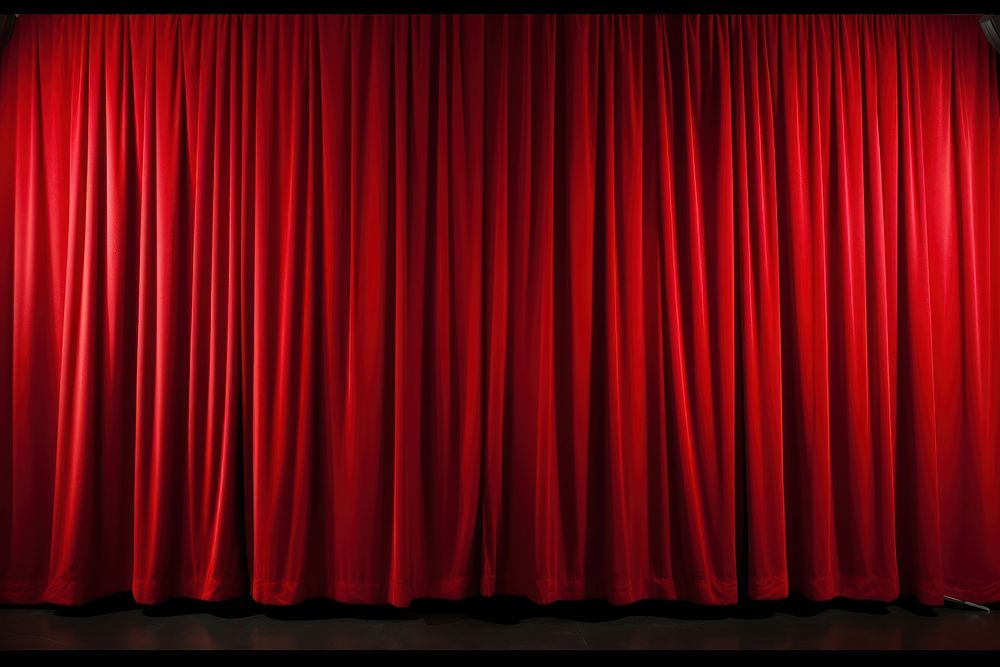 Red curtain backgrounds theater stage.