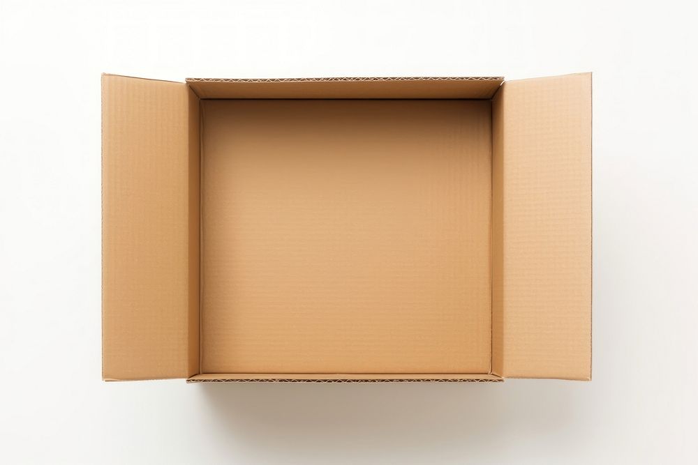 Open cardboard box backgrounds carton white background.