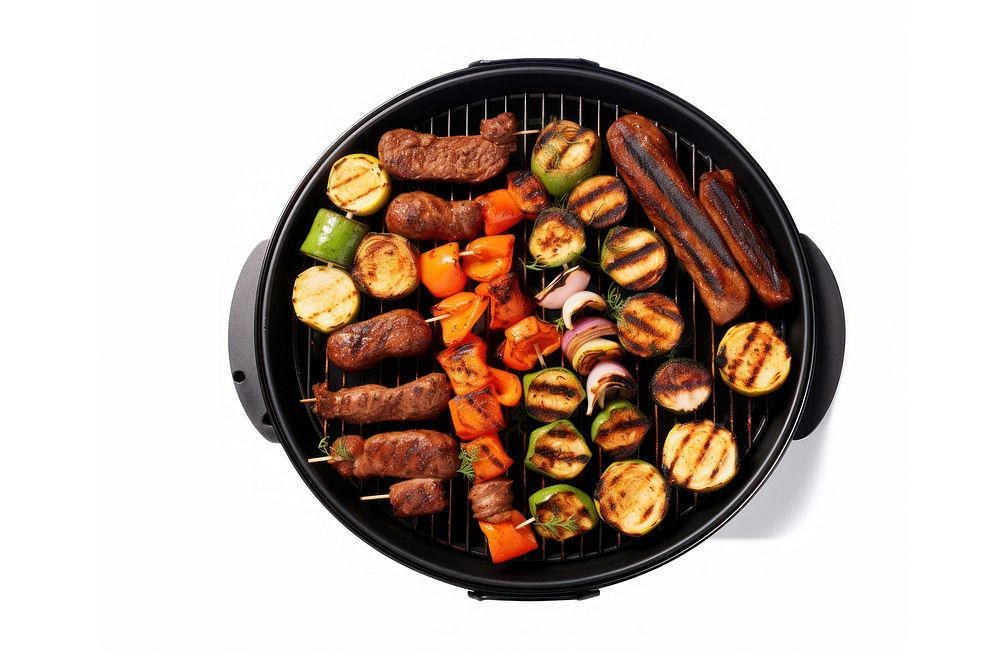 Bbq top view grilling cooking meat. AI generated Image by rawpixel.