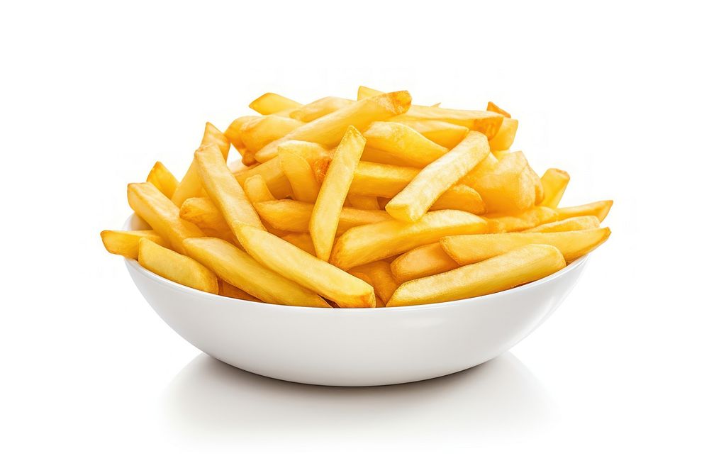 French fries food white background transportation. AI generated Image by rawpixel.