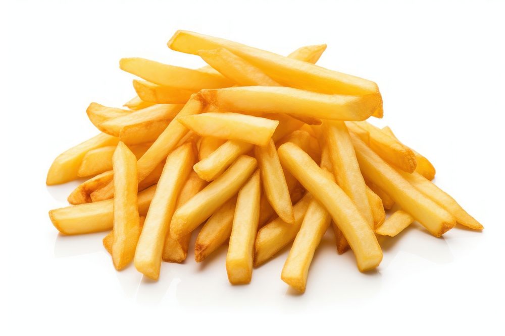 French fries food white background condiment. AI generated Image by rawpixel.