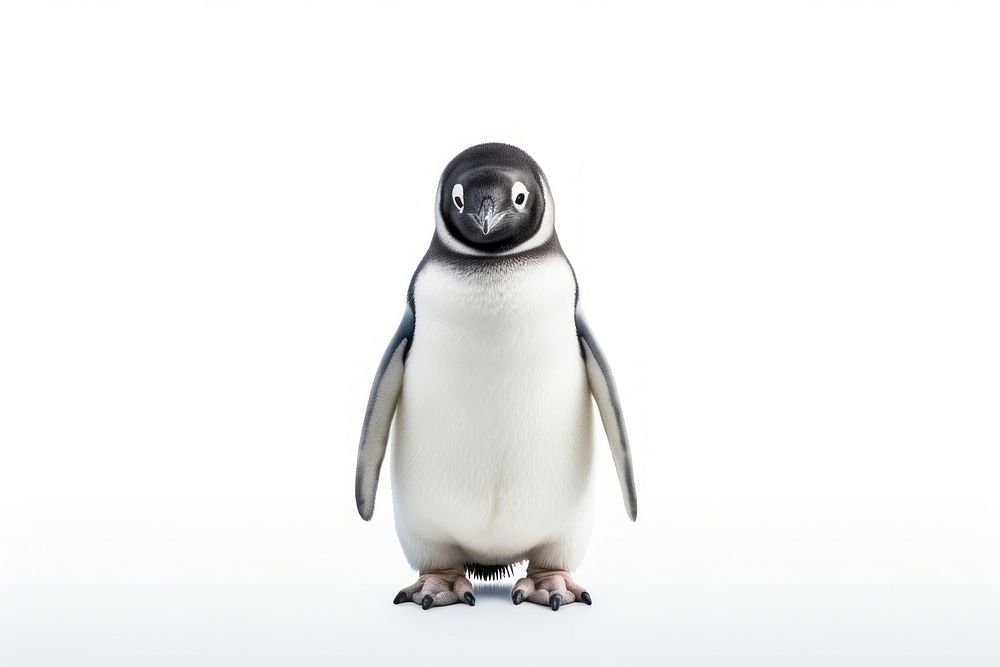  Penguin animal bird white background. AI generated Image by rawpixel.