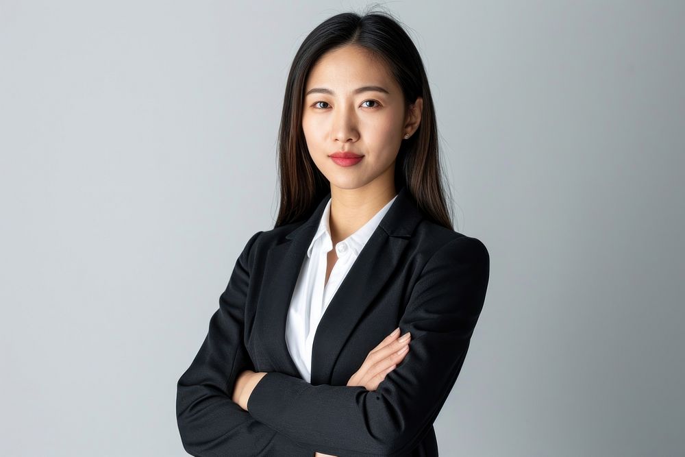 Professional asian woman in business suits portrait adult photo.