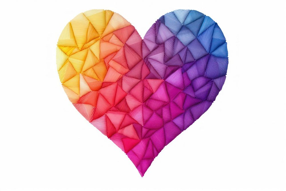 Gradient heart in embroidery style backgrounds creativity abstract.