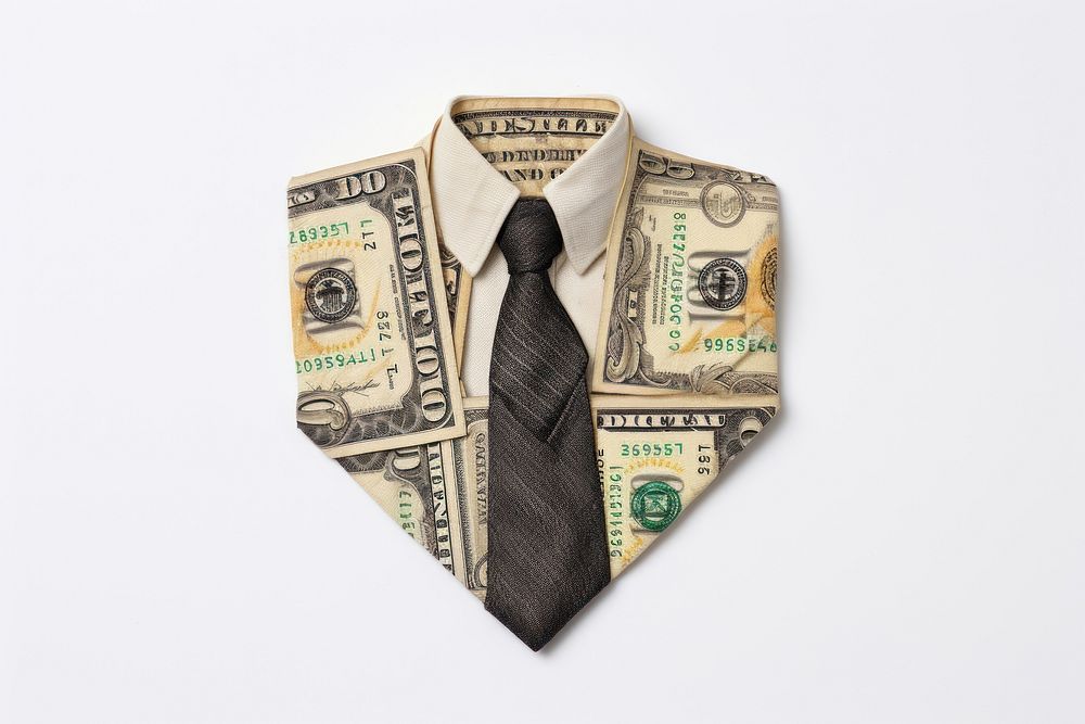 Money in embroidery style necktie accessories accessory.