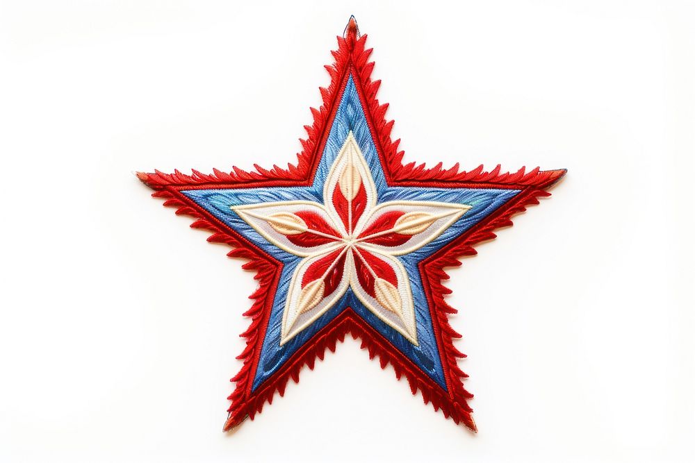 Star in embroidery style pattern symbol celebration.