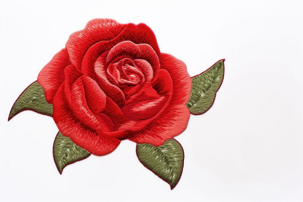 Rose in embroidery style flower petal plant.