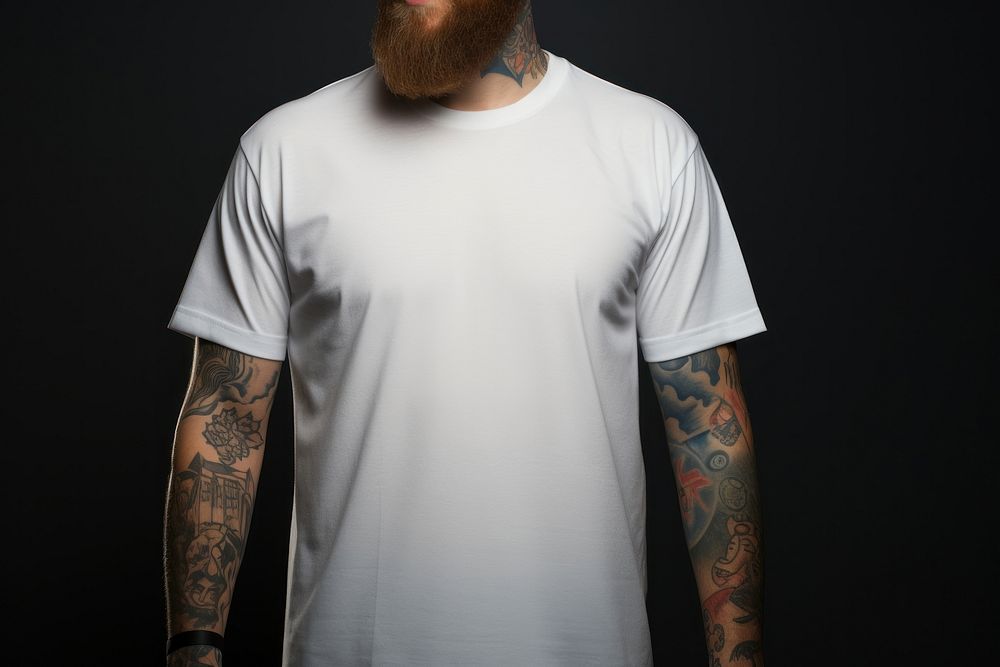 Tshirt label  t-shirt sleeve tattoo.