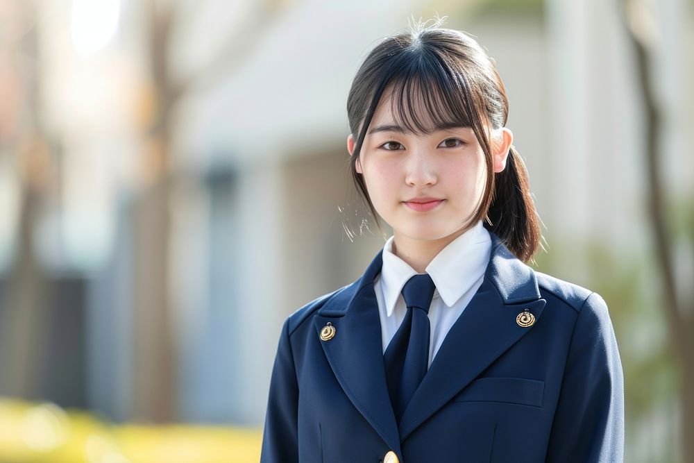 Japanese high school student standing uniform architecture.