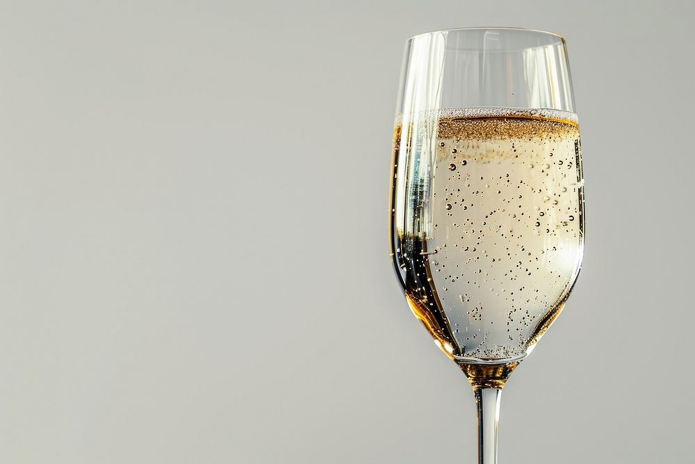 Champagne glass drink wine.