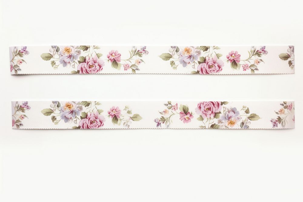 Old flower pattern adhesive strip white background accessories freshness. AI generated Image by rawpixel.