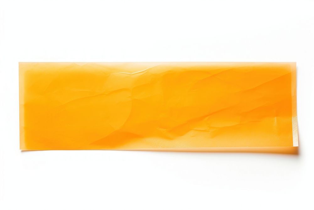 Orange color translucent paper adhesive strip white background simplicity rectangle. AI generated Image by rawpixel.